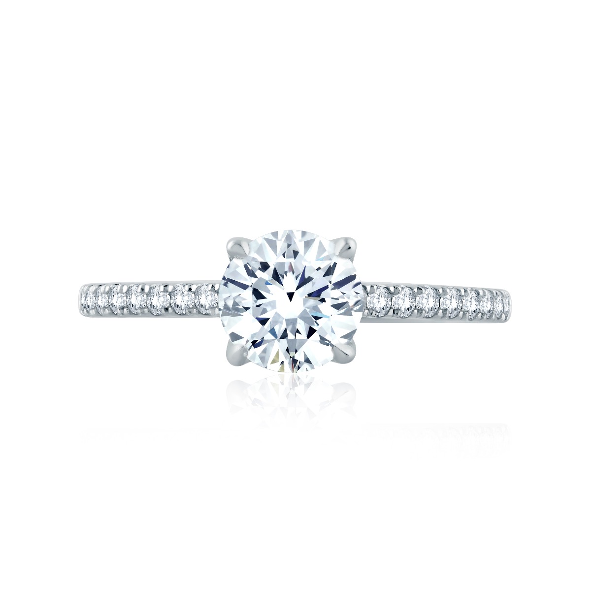 Round Center Draped Gallery Solitaire Engagement Ring