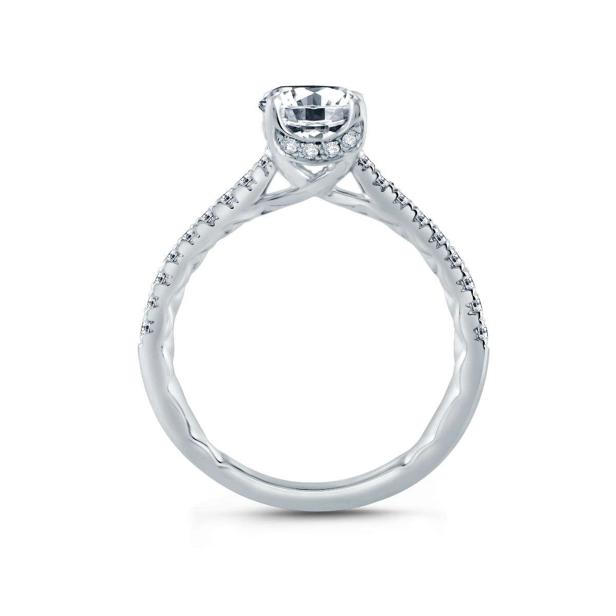 Round Center Draped Gallery Solitaire Engagement Ring