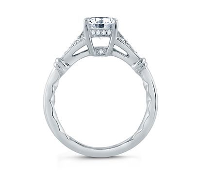 Floral Inspired Milgrain Accent Oval Center Solitaire Engagement Ring