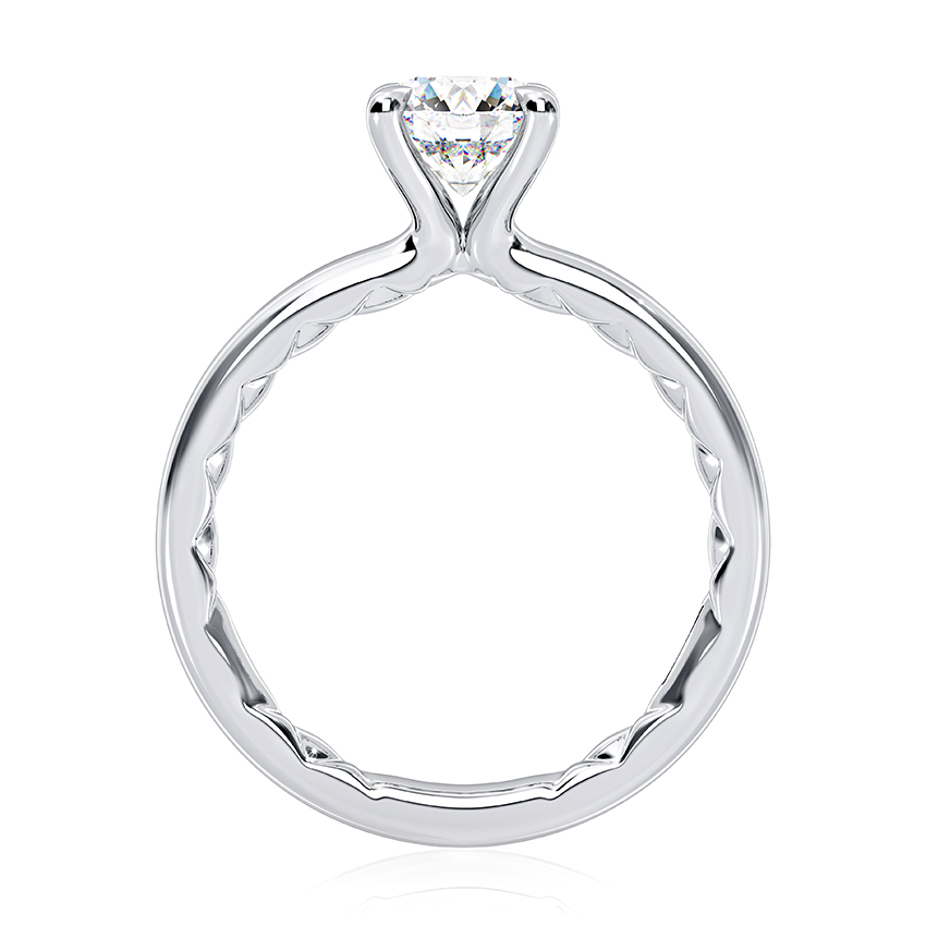 Classic Four Prongs Solitaire Round Center Diamond Engagement Ring