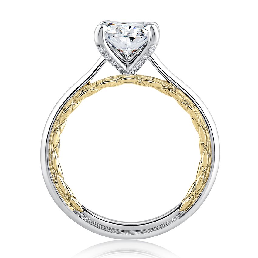 Elegant Two Tone Oval Cut Diamond Engagement Ring