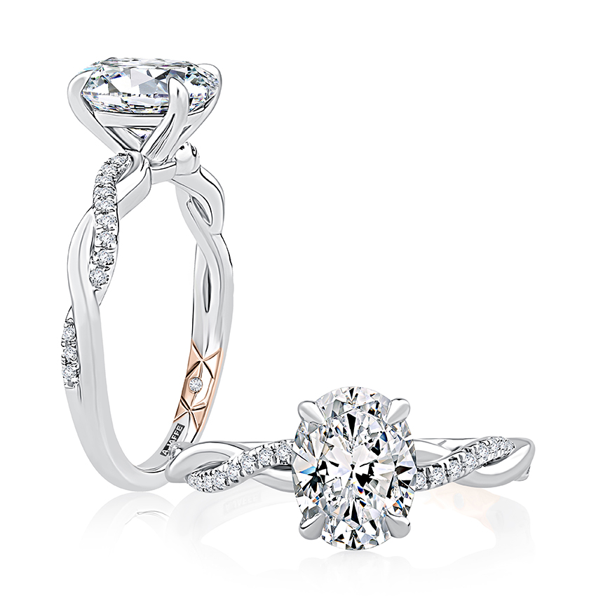 Moissanite Engagement Ring Bridal Set with Plain Comfort Wedding Ring ⋆  Laurie Sarah