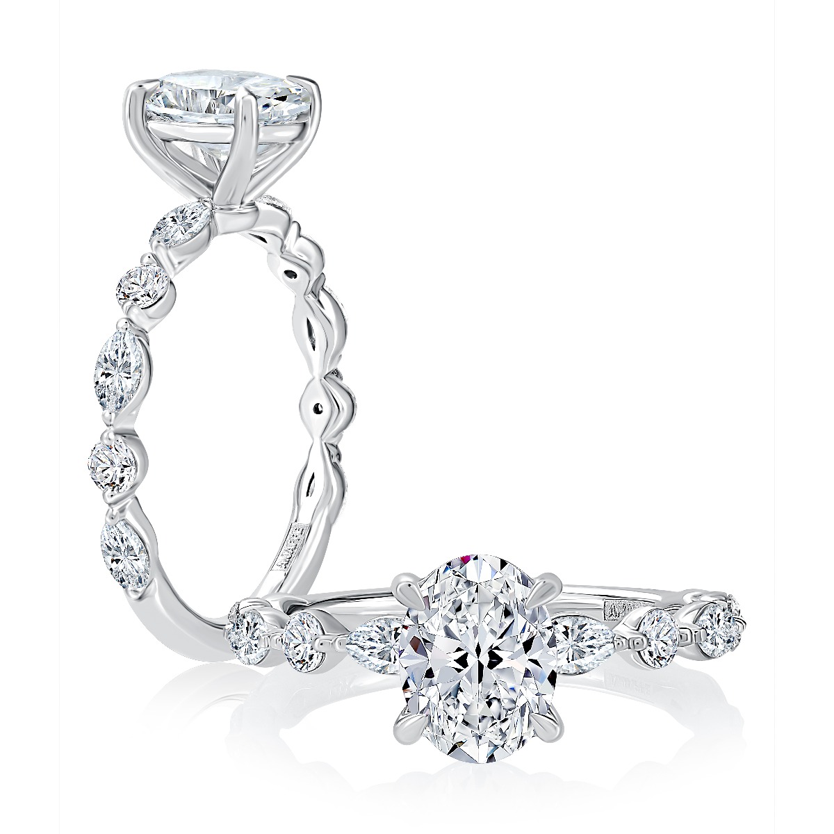 Floating marquise deals diamond ring