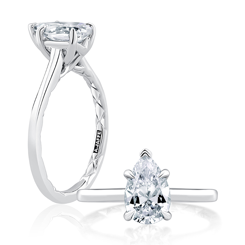 Princess Cut Solitaire Diamond Engagement Ring with Quilted Interior