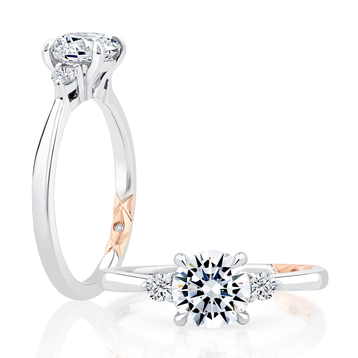 Buy Three Stone Diamond Engagement Rings Online | A.JAFFE