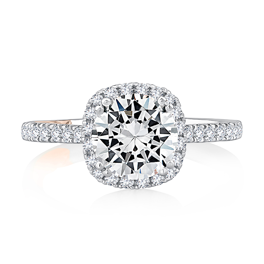 1-3/4 CT. T.W. Diamond Double Cushion-Shaped Frame Vintage-Style Engagement  Ring in 14K White Gold (I/I1) | Zales