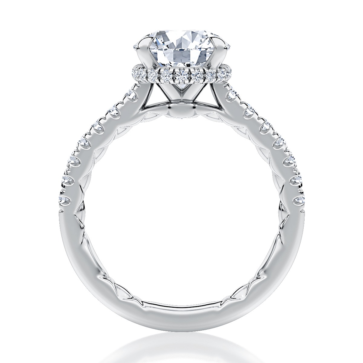 Four Claw Prongs Classic Round Diamond Engagement Ring