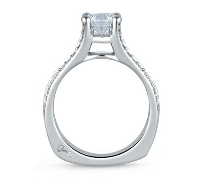Split Flowering Diamond Shank Engagement Ring