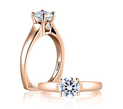 Cathedral Solitaire with Bezel Set Profile Diamond Engagement Ring
