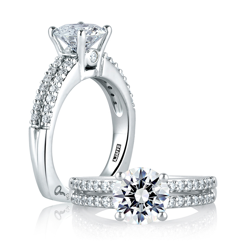 Classic Two Row Shared Prong Engagement Ring