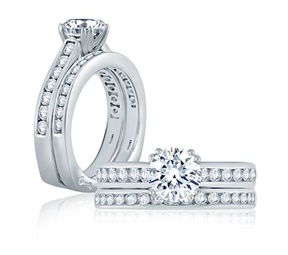 Classic Channel Set Cathedral Engagement Ring
