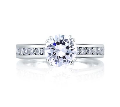Classic Channel Set Cathedral Engagement Ring