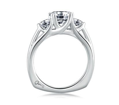 Three Stone Signature Trellis Engagement Ring
