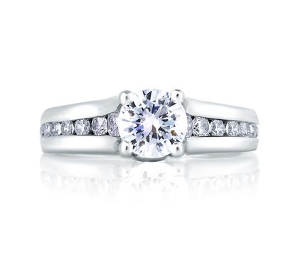 Cathedral Channel Set with Diamond Bezel Profile Engagement Ring