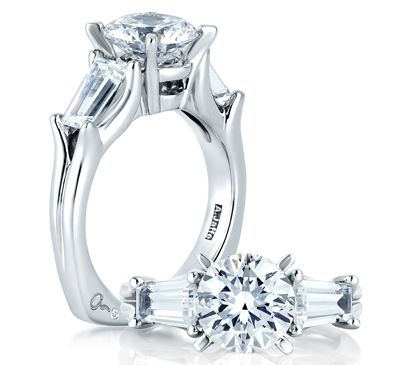 Engagement Ring with Tapered Baguettes
