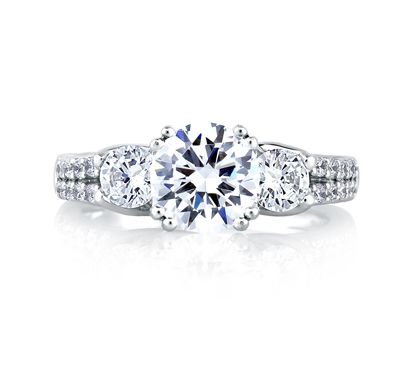 Trellis Three Stone Plus Engagement Ring