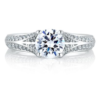 Knife Edge Double Row Vintage Engagement Ring