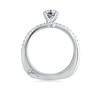 Classic Pave with Loop Profile Set Engagement Ring