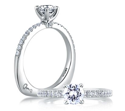 Classic Pave with Loop Profile Set Engagement Ring