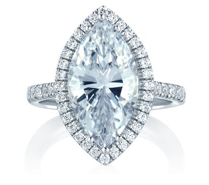 Halo Statement Marquise Engagement Ring
