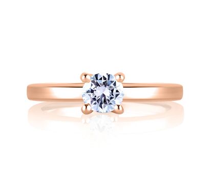 Square Shank Solitaire with Loop Set Profile Diamond Engagement Ring