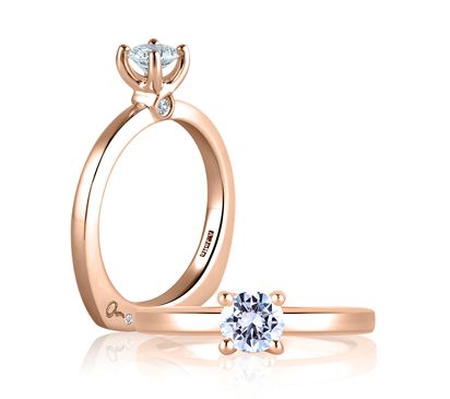 Square Shank Solitaire with Loop Set Profile Diamond Engagement Ring
