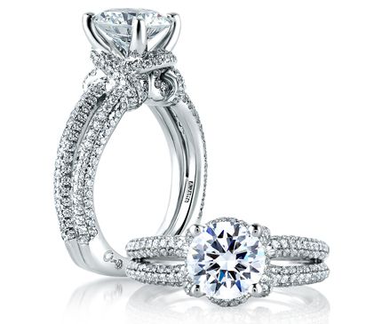 Designer Knot Motif Diamond Encrusted Engagement Ring