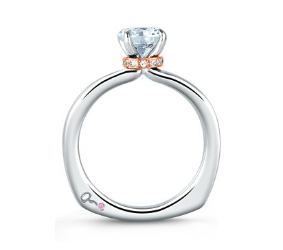 Golden Single Collar Solitaire Engagement Ring