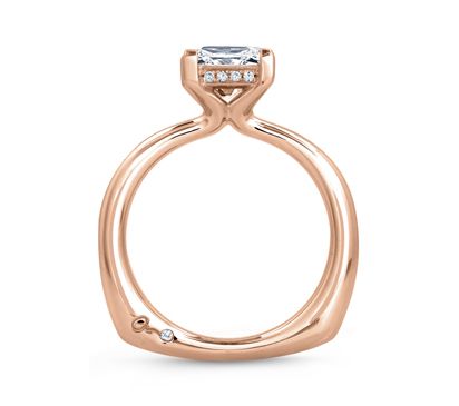 Unique Princess Cut Delicate Pave Bridal Engagement Ring