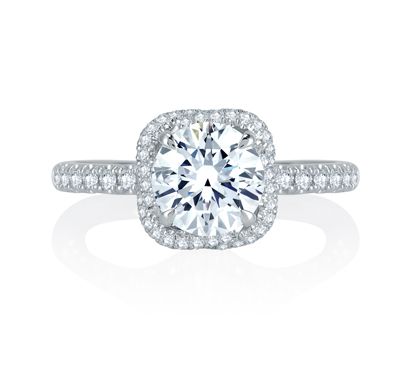 Intertwined Diamond Halo Quilted Engagement Ring