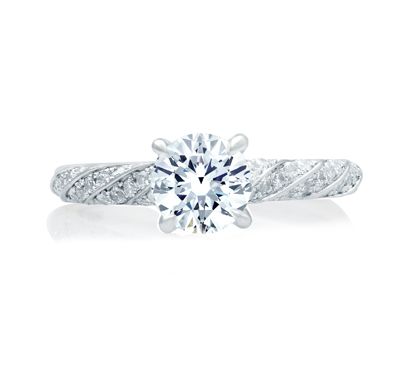 Twist Cathedral Shank Engagement Ring