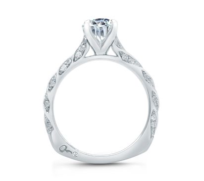 Twist Cathedral Shank Engagement Ring