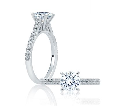 Cathedral Four Prong Engagement Ring