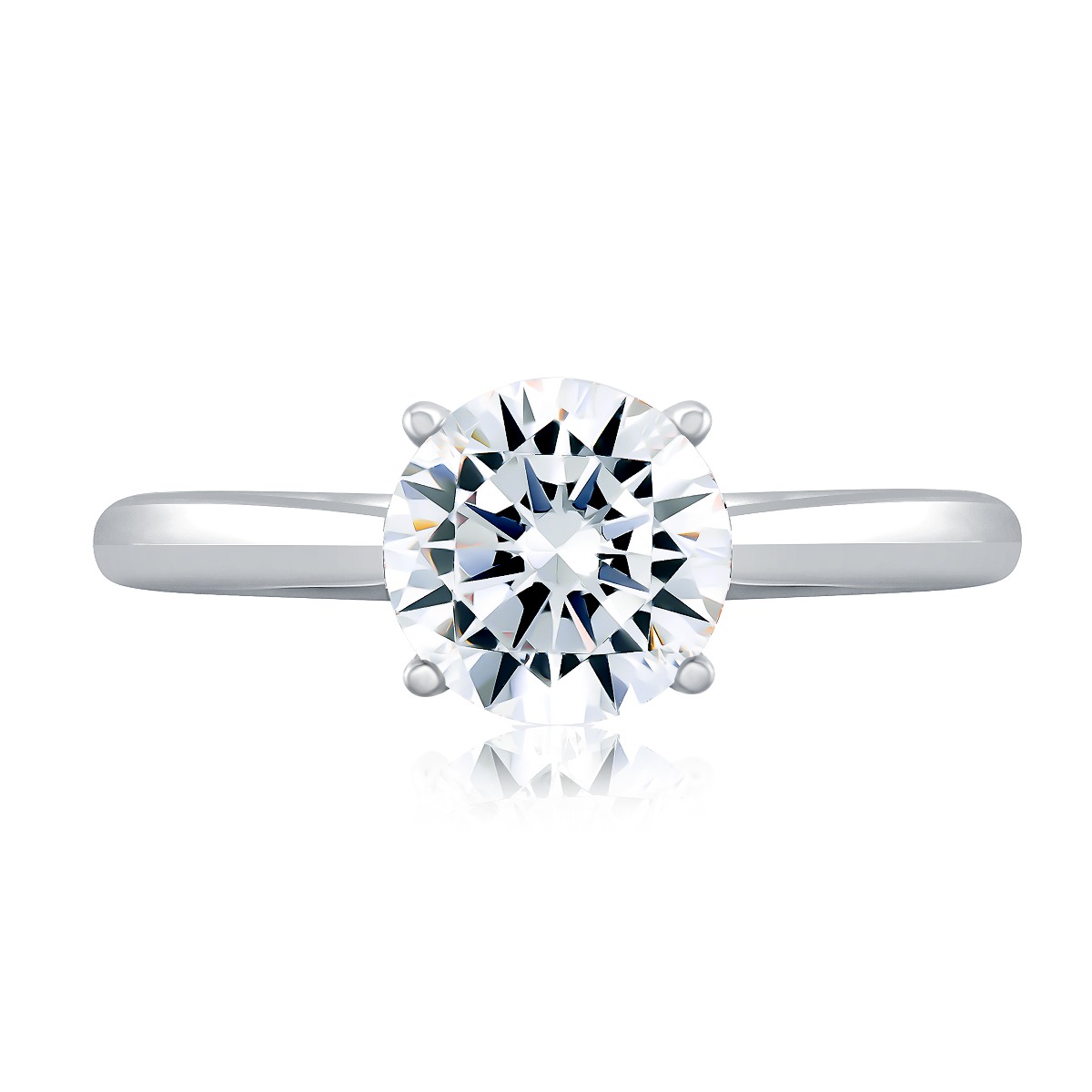 Solitaire Engagement Ring with Peek-a-Boo Diamonds