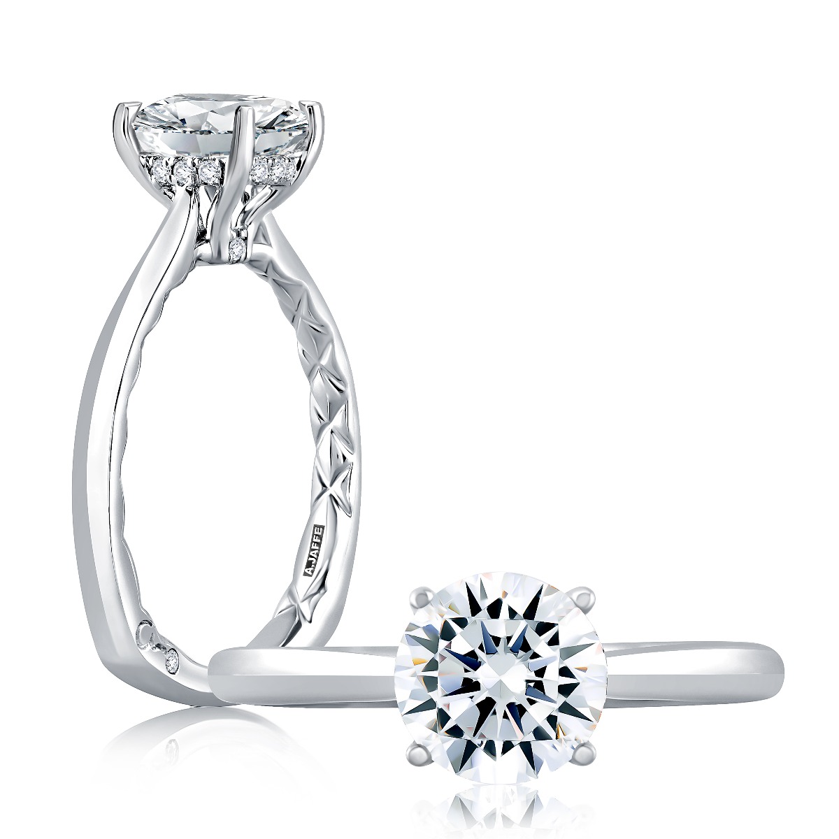 Solitaire Engagement Ring with Peek-a-Boo Diamonds