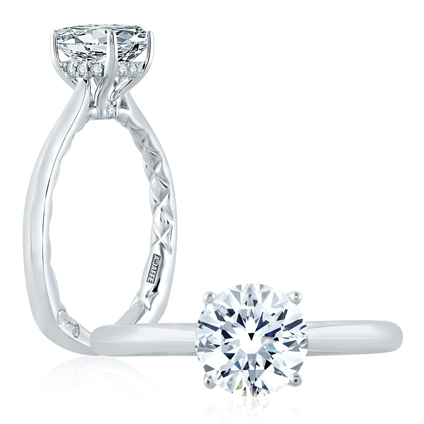 Solitaire Engagement Ring with Peek-a-Boo Diamonds