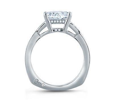 East/West Emerald Cut Modern Vintage Engagement Ring