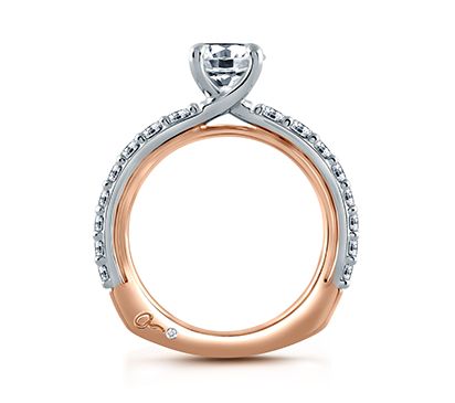 Two Tone Solitaire Shared Prong Engagement Ring