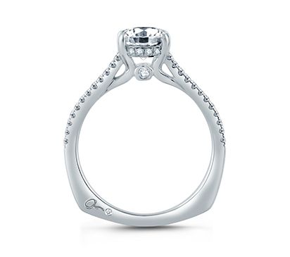 Split Shank Double Prong Oval Center Solitaire Engagement Ring