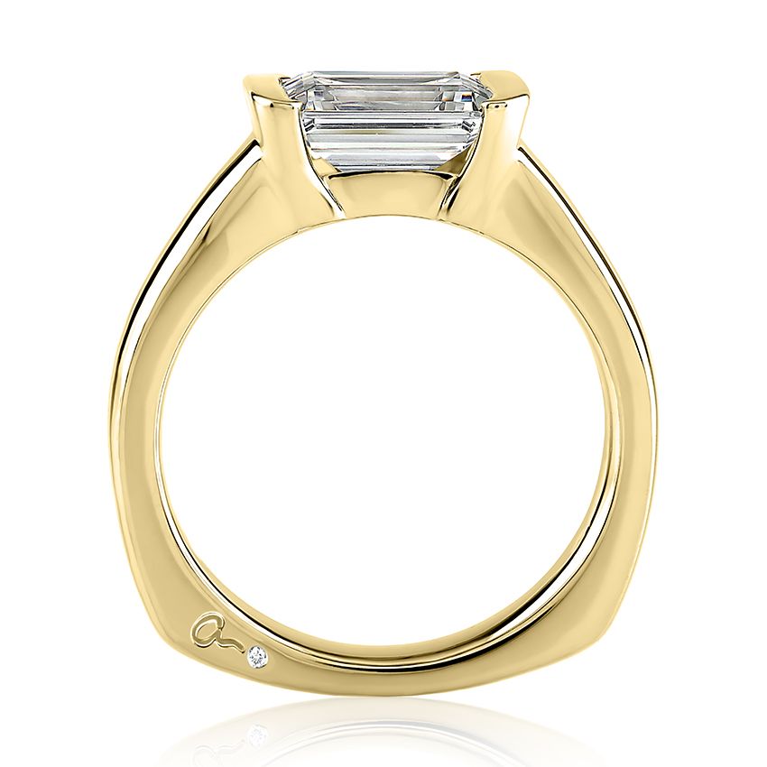 2.5 Ct Emerald Cut Half Bezel Set Moissanite Engagement Ring 925 Sterling  Silver | eBay