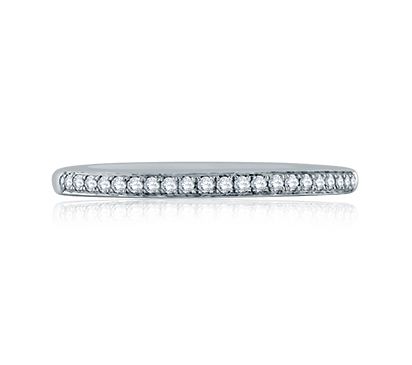 Prong Set Half Circle Diamond Wedding Band