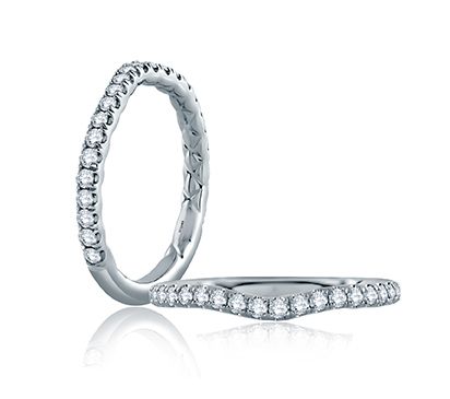 Contour French Pave Quilted Wedding Band