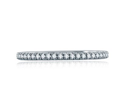 Delicate French Pave Diamond Wedding Band with Quilts
