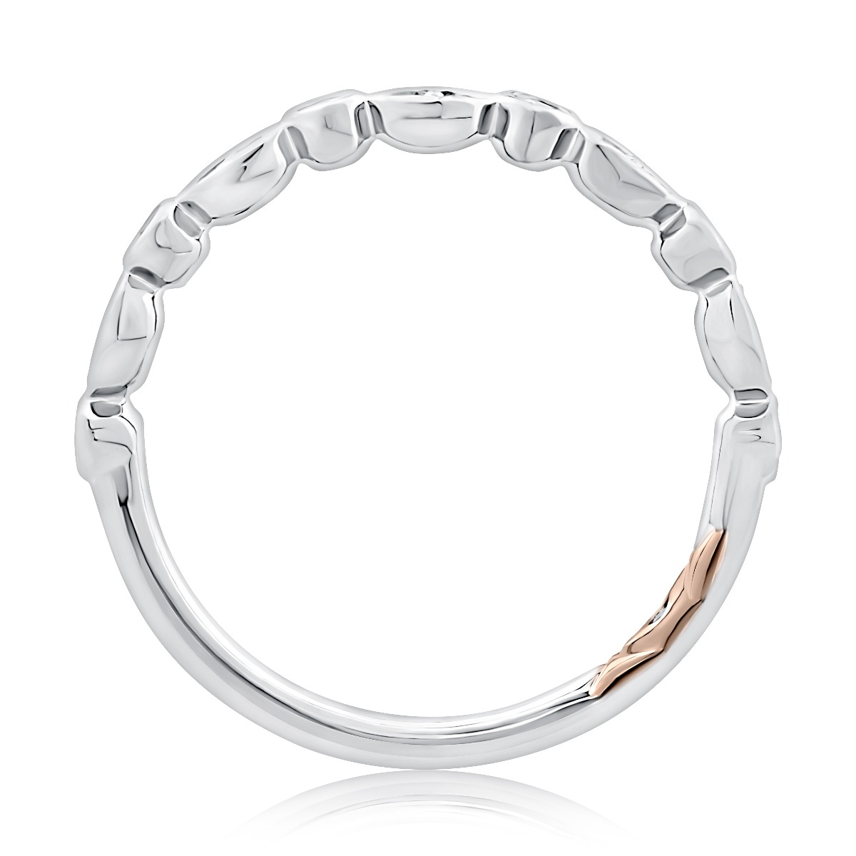 Alternating Round and Marquise Shaped Bezel Diamond Band