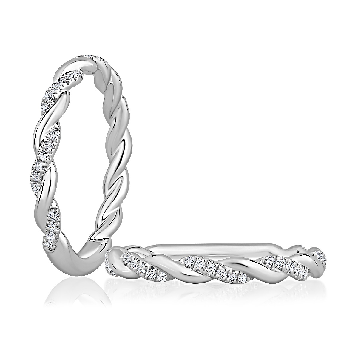 Twisted Pavé Diamond Wedding Band