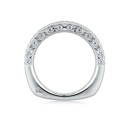 Royal Milgrain Band With Scroll Motif Profile