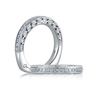 Royal Milgrain Band With Scroll Motif Profile