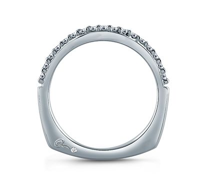 Classic Shared Prong Contour Signature Shank Wedding Band