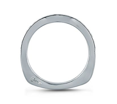 Art Deco V Contour Wedding Band