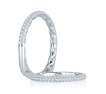 Micro Pave Quilted Wedding Band